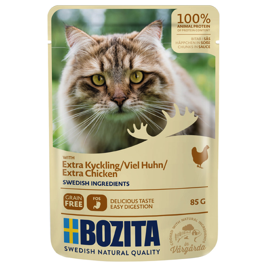 Bozita Chunks in Sauce Pouches 12 x 85g - Extra Chicken