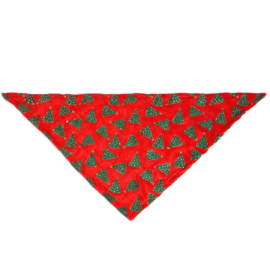 Bandana Christmas Pet T-riangle Scarf Plaid Washable Neckerchief Christmas Tree And Stars Accessories Bibs for Pets