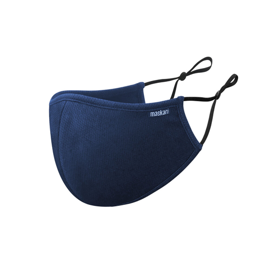 (Navy Blue, Small) Advanced Pro 3-Layer Reusable Washable Face Mask