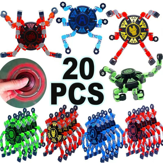 Ilovemilan - 20Pcs Fingertip Gyro Toy Funny Sensory Fidget Toys Twister Fingertip Stress Relief Gyro Toy Finger Hand Spinner Fingertip Spinners