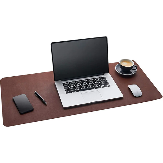 Leather Desk Mat, 36' x 17', Desk Mat, Home & Office Accessories, Desk Protector, xxl Mouse Pad, Desk Blotter (Dark Brown)