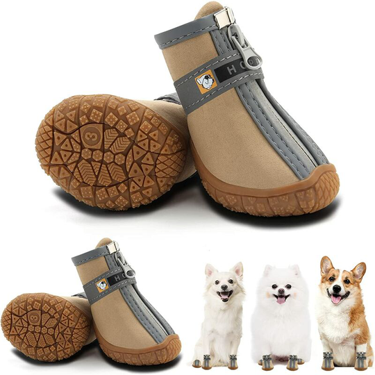 Dog boots, breathable dog boots, warm road hiking boots, claw protection set 4 pieces (two meters)