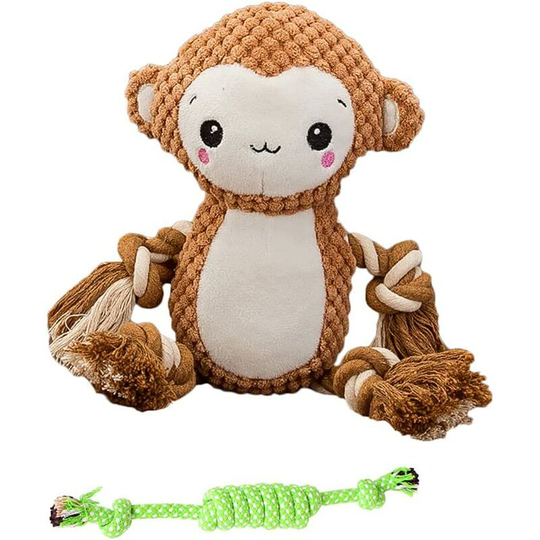 Indestructible Dog Playset - Puppy Chew Toys - Interactive Dog Toys - Monkey Lion Toys for Small, Medium and Large Dogs