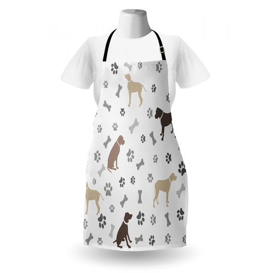 Bones and Dog Silhouettes Apron