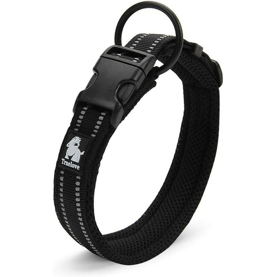 Betterlifegb - Padded 3M Night Vision Reflective Stripes Soft Breathable Mesh Dogs Collar, Fluorescence Style Adjustable Safety Collar For