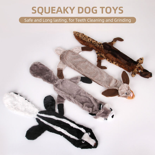 Superseller - Squeaky Dog Toys Aggressive Chewers Dog Plush Toys for Small Medium Large Dog Pets, Grey Raccoon - Grey Raccoon