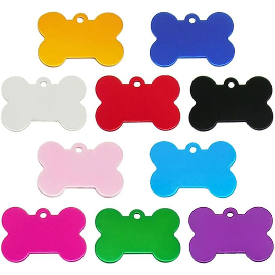 30 Pieces Dog Tag Personalized Dog Tag Blank Aluminum Dog Bone Shaped ID Tags Blank Aluminum Pet Tag Dog Tag Engraving Colorful