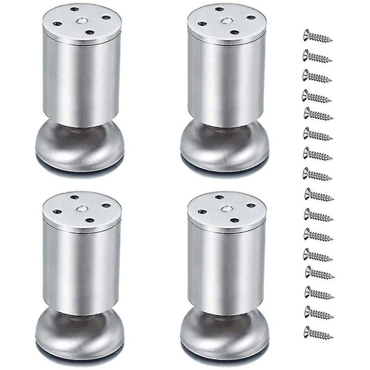 4 Piece Furniture Leg Furniture Legs 50 x 100 Mm Adjustable Brushed Stainless Thsinde