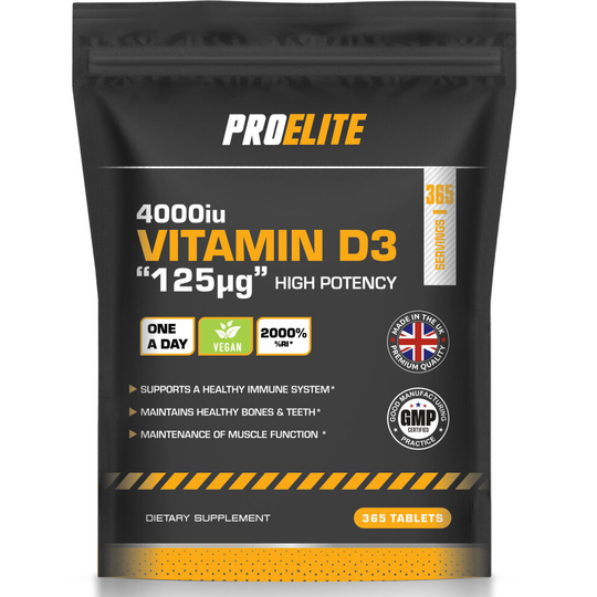 (365 Tablets) Vitamin D3 4000IU Vegan Tablets Immunity Pro Elite