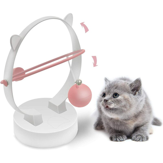 Interactive Indoor Cat Toys - Automatic Kinetic Swing - Electronic Toys, Feathers - For Cats (Pink)