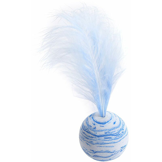 Cat Ball Toy with Feather Interactive Cat Toys Throwing Colorful eva Balls for Kittens Chasing Hunting Exercising Cats Ball Toys