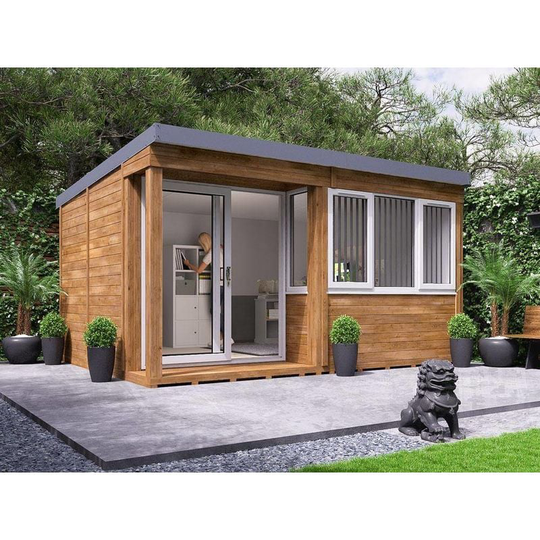 Dunster House Ltd. - Garden Office Helena Left 4.5m x 3.5m - Insulated Home Office Studio Pod Study Room Double Glazing ToPressure Treated