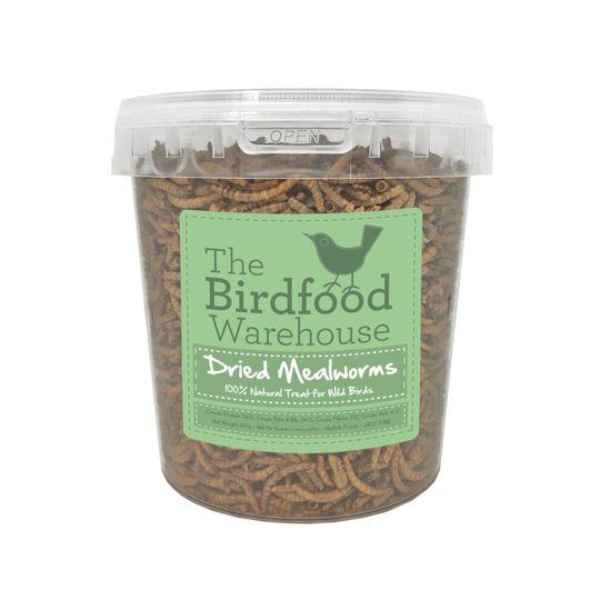 (1ltr Bucket) Norfolk Feeds Dried Mealworms - Premium Quality Wild Bird Food - Treat Tub, Worm