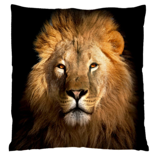 (Lion 2) Plush Velvet Animal Theme Cushion Cover 45cm x 45cm