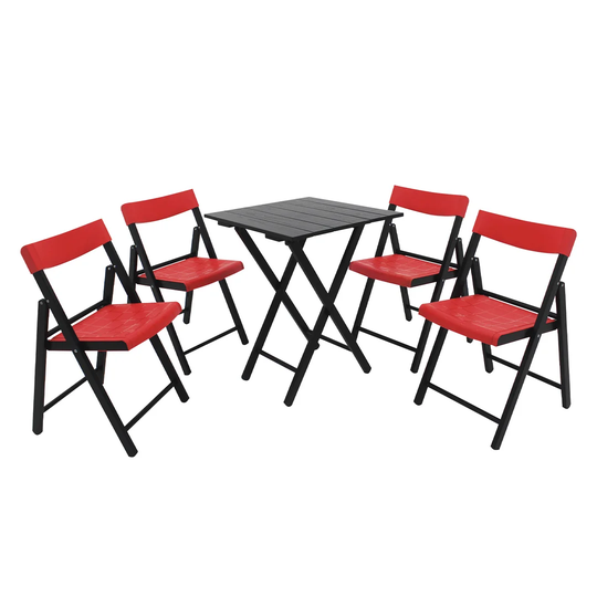 Draeger Teak Wood 4 Seater Folding Bistro Set