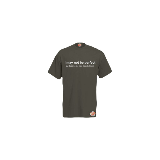 (Graphite, X-Large) I May Not Be Perfect But It Scares Me How Close To It I Am! Mens Unisex Funny T-Shirt. Retro Tee