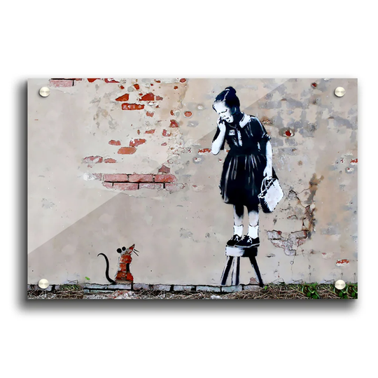 Scared of the Mouse by Banksy - Photographic Print