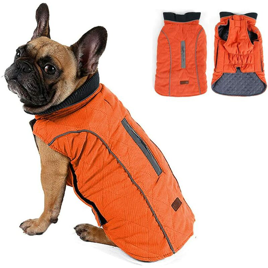 Cold Winter Dog Pet Coat Jacket Vest Warm Outfit Clothes for Small Medium Large Dogs Orange m