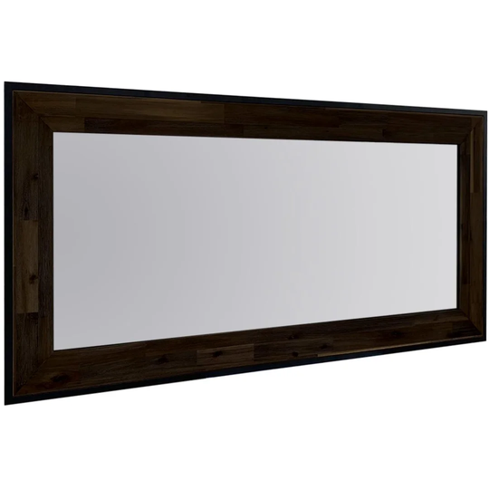 ConCourse Solid Wood Framed Wall Mounted Accent Mirror in Black