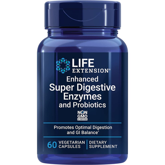 Life Extension - Enhanced Super Digestive Enzymes with Probiotics - 60 Capsules