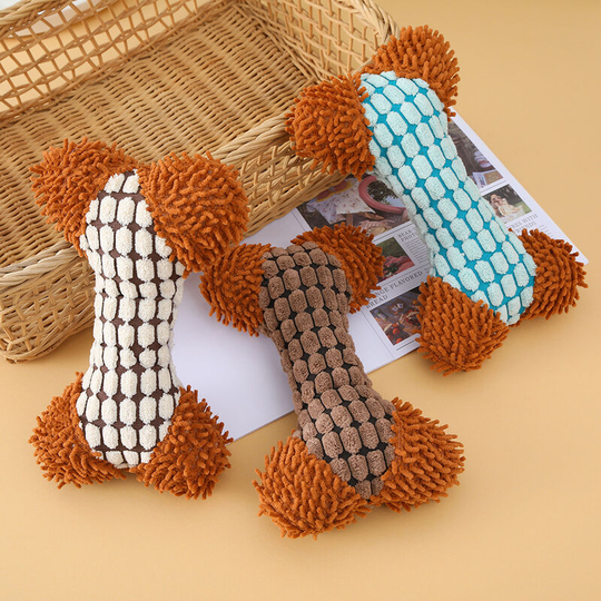 3 pcs pet supplies dog relief bite resistant grinding teeth clean teeth bone voice plush toy 20*12cm