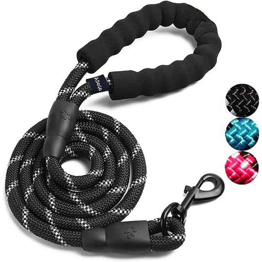 Rope Dog Lead with Soft Padded Handle and Reflective Threads Nylon Durable Dog Leash Safety 5FT Mountain Climbing Rope