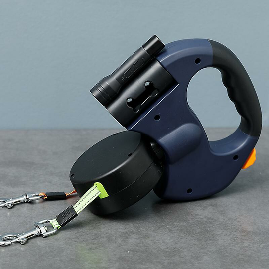 Thsinde - double Retractable Leash For 2 Dogs, Blue, 26*18cm