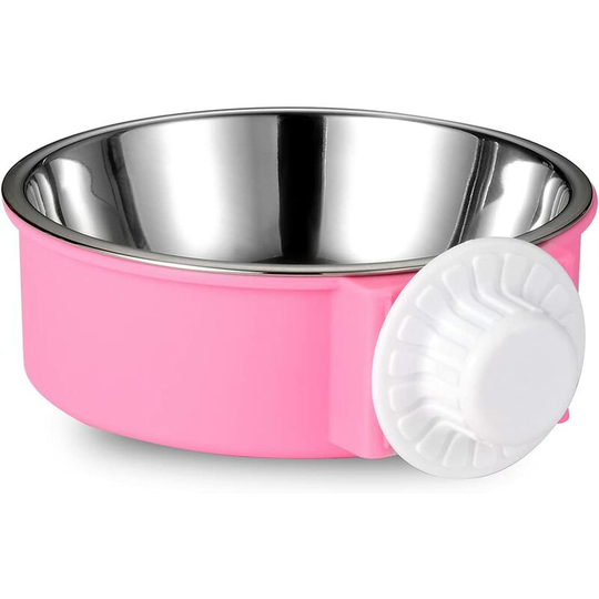 Readcly - 2 in 1 Stainless Steel Bowl for Small Pet Pink 13 x 6 cm