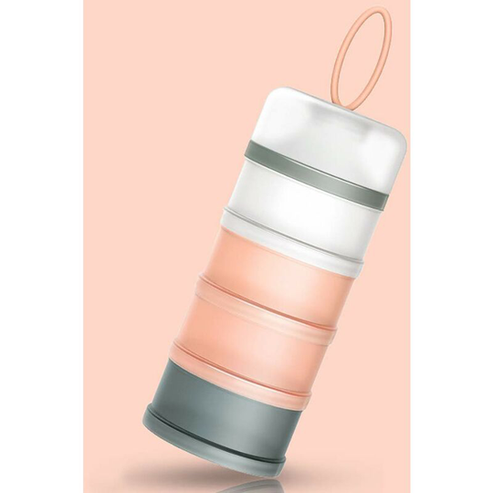 Infant Milk Powder Dispenser 480ml Stackable Baby Food 4 Layers Portable Powdered Milk / Cereal / Grocery / Fruit / Snacks Container Rose - Langray