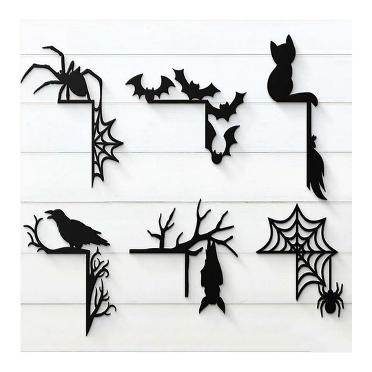 6pcs Of Halloween Sign Pile Windproof Plastic Decoration Sign Door Corner Sign Garden Decorat a