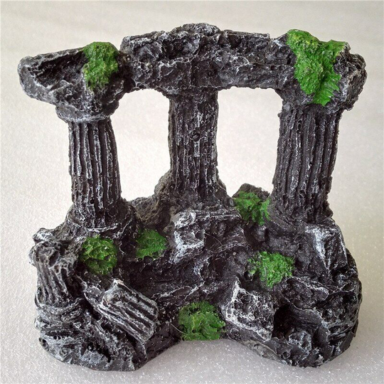 Ilovemilan - Aquarium Fish Tank Square Rome Stone Pillars Resin Manual Stone Decoration Retro Landscaping For Aquarium Fish Tank 1pcs