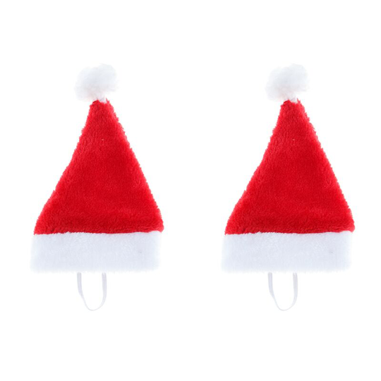 2 pcs Red Pet Christmas Hat Christmas Decorations Dog Small Cat Hat Upscale Plush Pet Hat