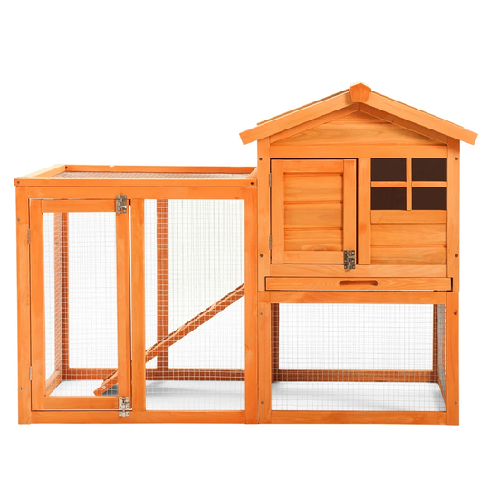 Weather Resistant Small Animal Hutch with Ramp