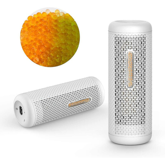 Recyclable air, mini humidity with 350g granules, 360° dehumidification for wardrobe, bookcase, bedroom, office.