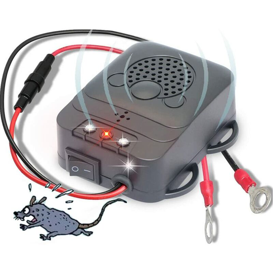 Ultrasonic Rodent Exterminator, Electronic Ultrasonic Car Repeller with led Strobe Light for Garden Attic