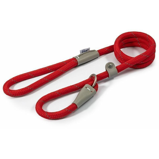 Ancol Viva Reflective Dog Slip Lead (1.5m x 12mm) (Red) - Red