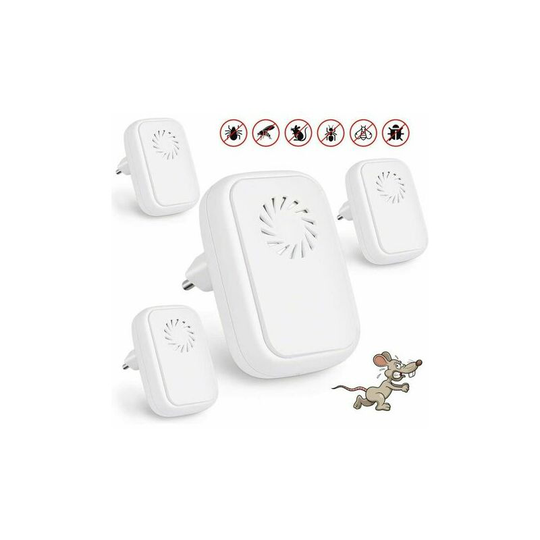4 Pack Ultrasonic Mosquito Repeller Ultrasonic Repellent Insect Repeller Electric Ultrasonic Indoor Insect Repeller Mosquito Cockroach Flea Repeller