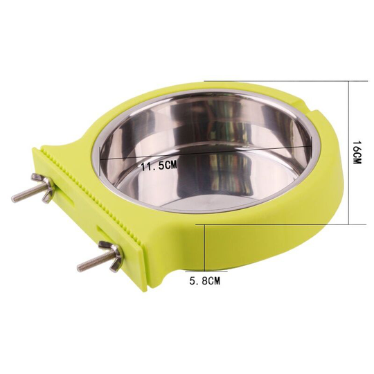 Detachable Stainless Steel Dog Bowl Crate Hanging Pet Bowl Cage Small Water Bowl Feeder Dog Food Cats Rabbits Birdsgreen Pet Supplies green