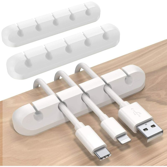 Heguyey - 3 Adhesive Silicone Cable Holder Clips for Desktop usb Charging Cable Bedside Power Cord Mouse Cable pc Office Home
