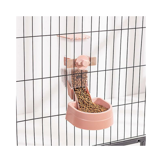 Woosien - Automatic pet feeder cage hanging bowl water bottle food container dispenser for puppy cats rabbit birds pet feeding product Food feeder1