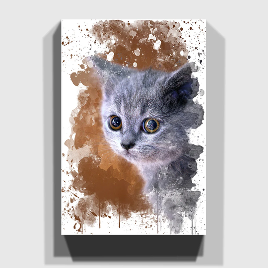 'British Blue Shorthair Kitten Cat' Graphic Art Print