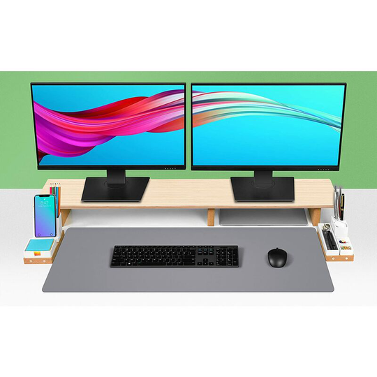 Perle Rare - Desk Pad, pu Leather Desk Pad, Mouse Pad, Non-Slip Desk Pad, Waterproof Desk Pad for Office and Home (91cm x 43cm, Light Gray)