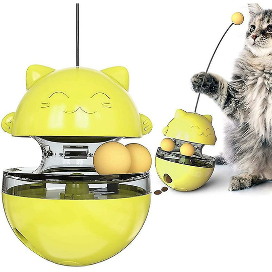 Cat Slow Feeder Toy Tumbler Treat Ball, Interactive Kitten Chaser Toys