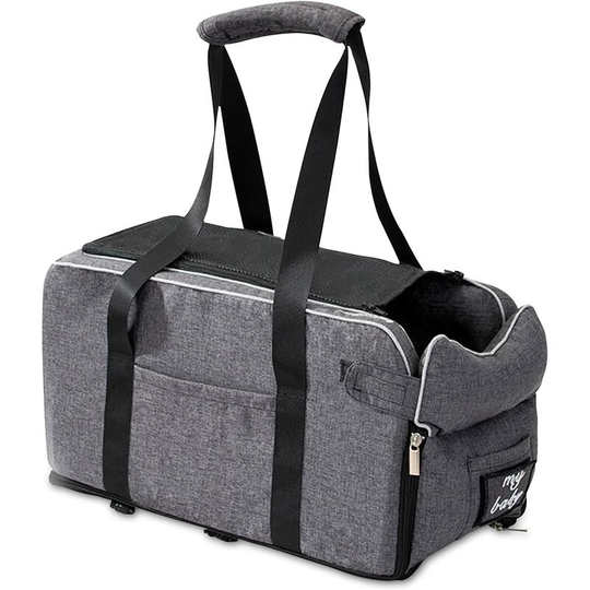 Litzee - Pets Booster Seat For Car Front Seat Travel Carrier Cage Shoulder Straps Collapsible Soft Washable Portable Small Dogs & Cats Car Seat Puppy