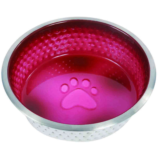 Non-slip Stainless Steel Shade Dog Bowl (23cm) (Magenta) - Magenta - Weatherbeeta