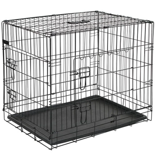 @Pet Dog Crate Metal Black