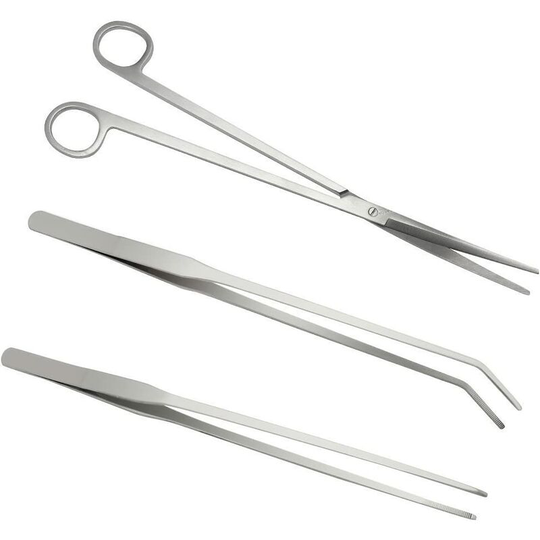 3 in 1 Stainless Steel Aquarium Spatula Tank Tweezers Scissors Aquarium Plant Tool Set - Litzee