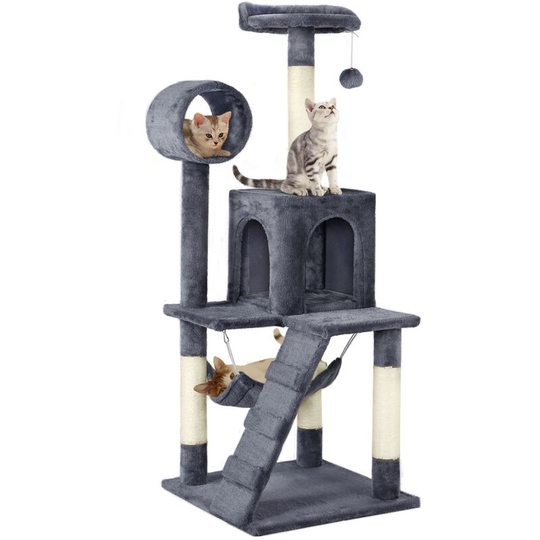 51' Cat Tree Multilevel Cat Towers, Dark Gray - dark gray - Yaheetech