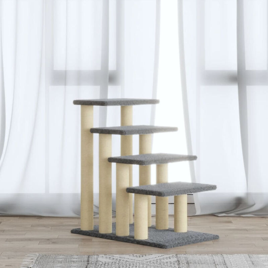 Cat Tree with Sisal Scratching Posts Light Grey 63 cm