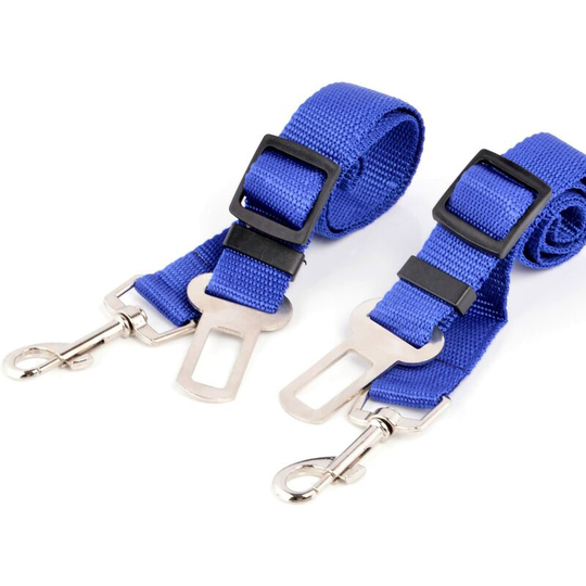 2 Adjustable Dog/Cat/Pet Seat Belt Straps for Car Seats - Blue